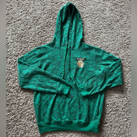 Star Wars Baby Yoda Green Hoodie Size Youth M (7-9) - Picture 1 of 5